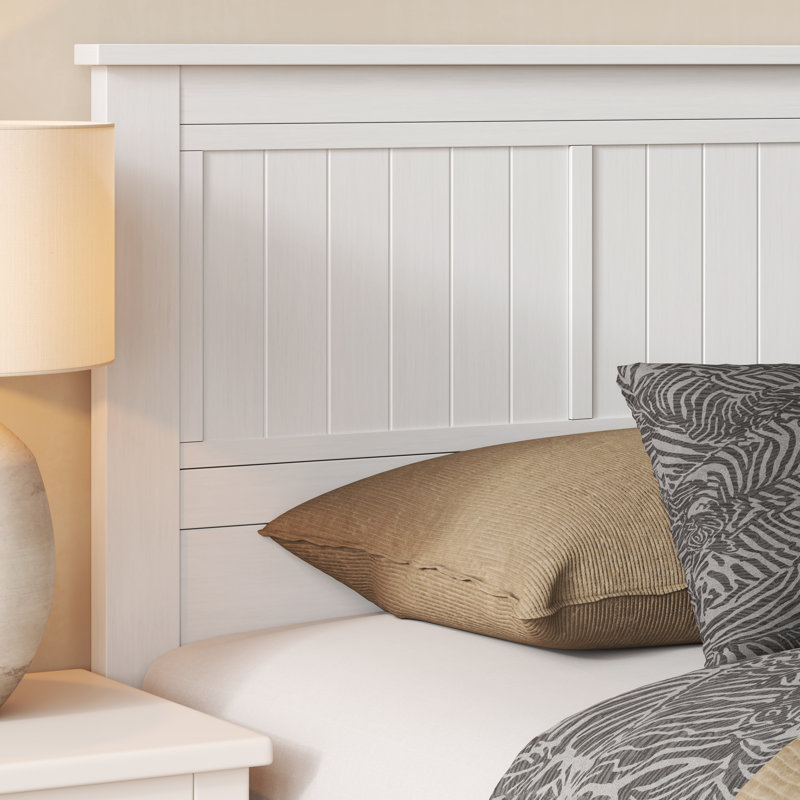 Wilton Window Pane Wood Panel Headboard, White, King