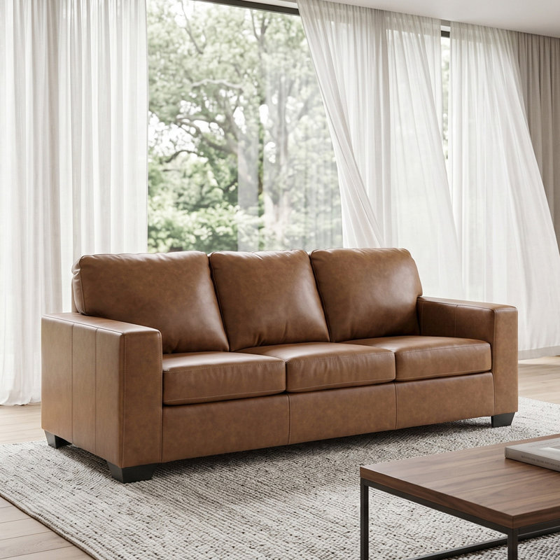 Orillia 85'' Genuine Leather Sofa