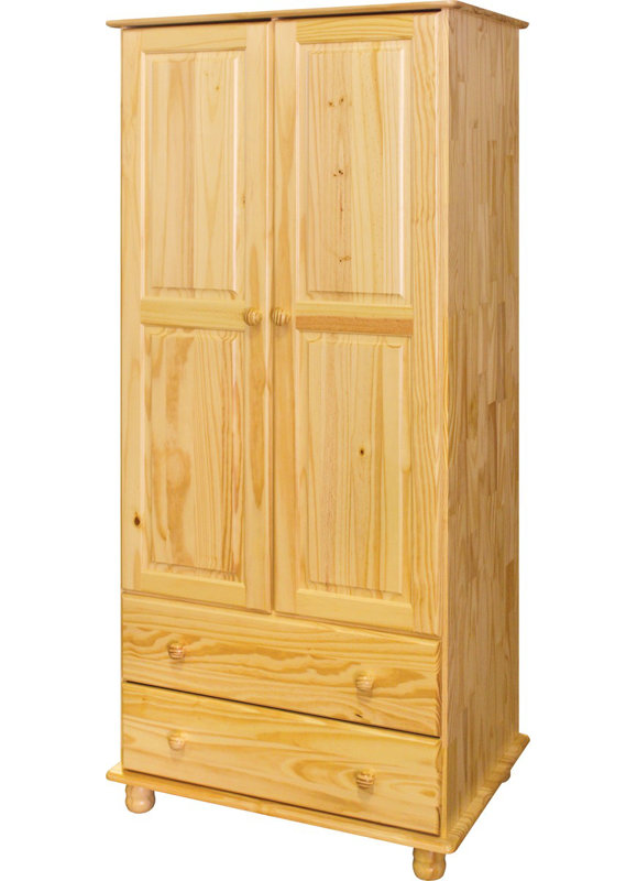 Adaliz 2 Door Solid Wood Wardrobe