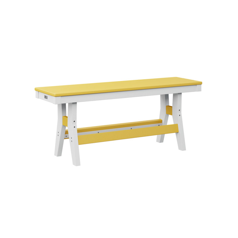 Banc berlinois berlinois à motif régulier Sunburst, H 18 po x l 44 po x P 12,5 po, Jaune soleil / blanc