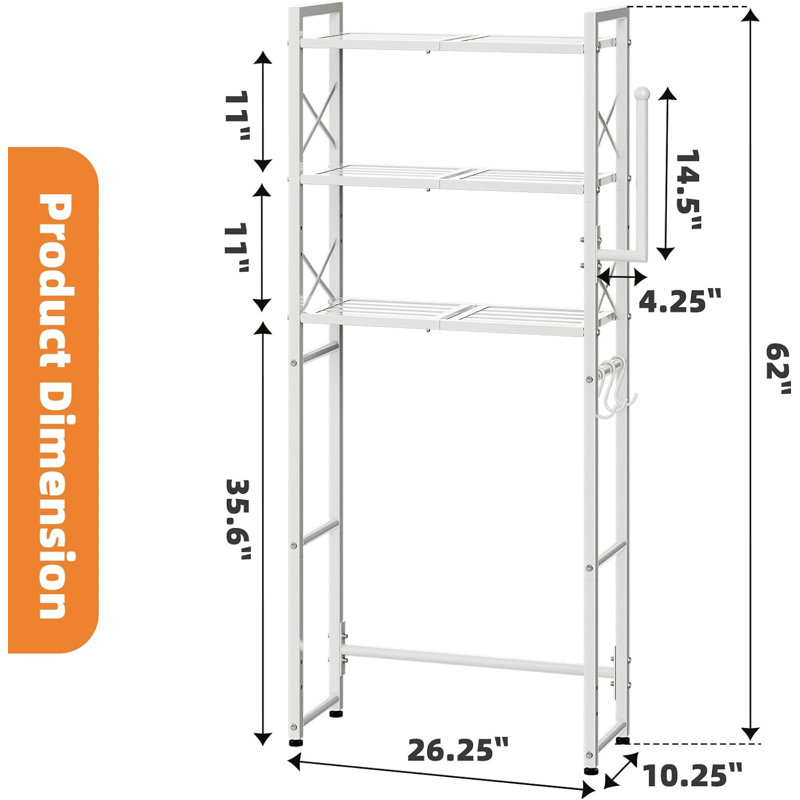 Support de rangement au-dessus de la toilette