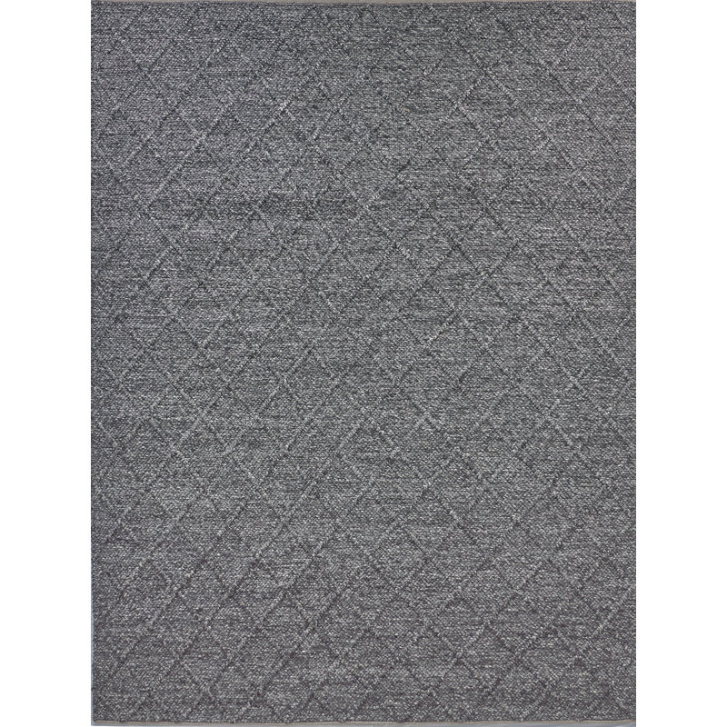 Brentwood Wool Geometric Area Rug in Dark Brown, Rectangle 9' x 12'