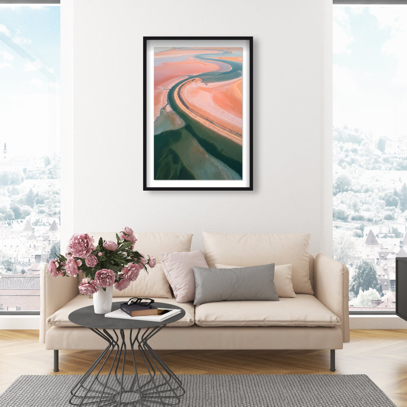 Peach Sand Print by Oliver Gal, 31.5"H x 46.5"W, Black Shadowbox