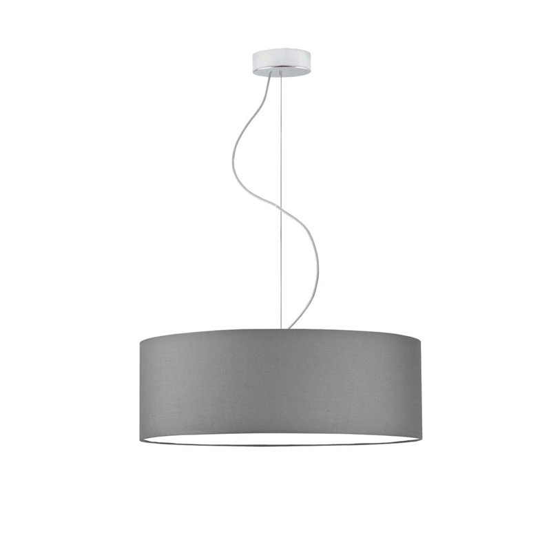 Aubryelle 3 - Light Drum Pendant, Gray, Chrome, 120cm H x 50cm W x 50cm D