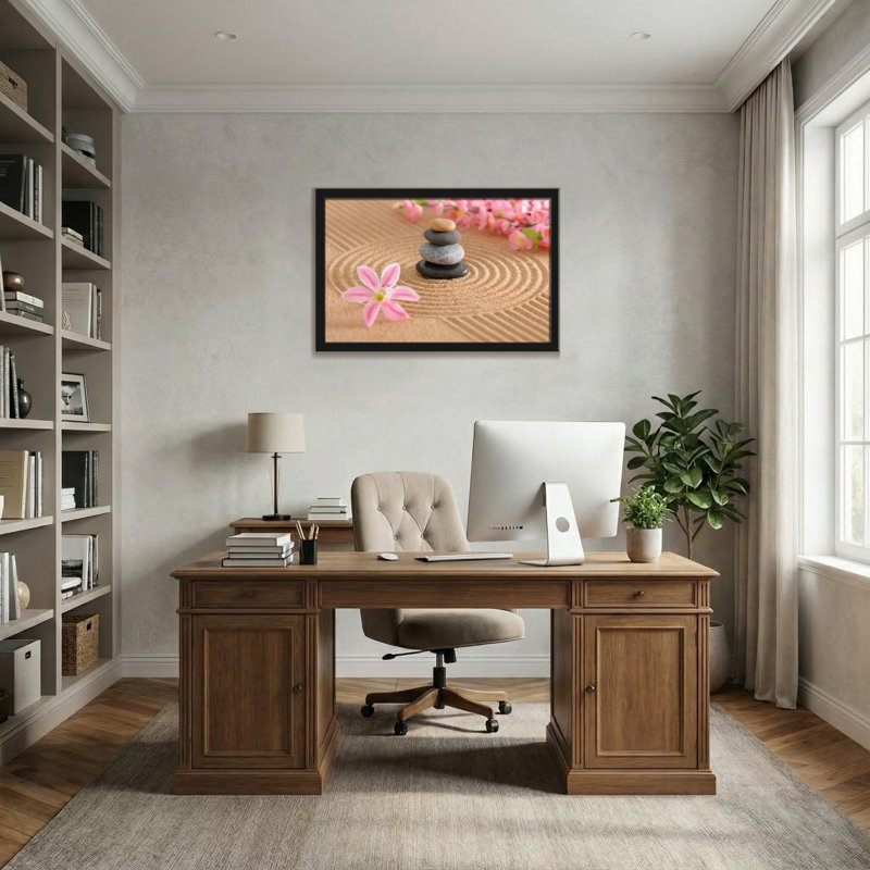 Pierres de jardin et fleurs de cerisier Fashion Zen, H 12 po x l 18 po