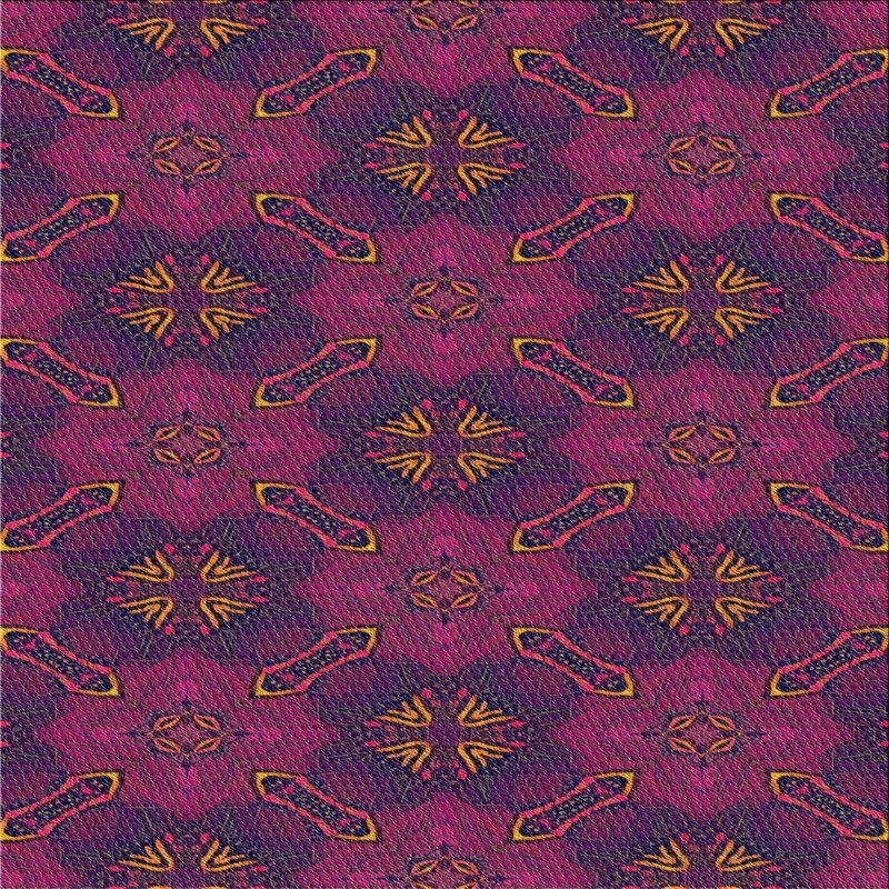 Tapis mauve/brun à motifs Klutsch, Carré 3 pi