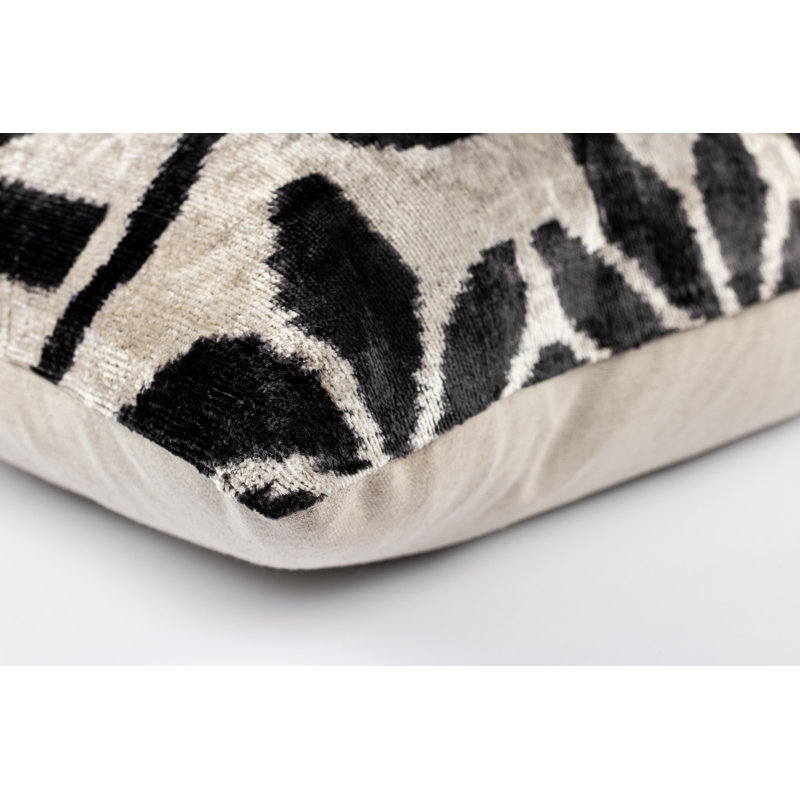 Silk Lumbar Rectangular Pillow Cover & Insert, Black/White/Geometric