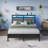 Bed Frame with Storage Headboard, Metal Platform Bed Frame with RGB Lights & Outlets-1361641595