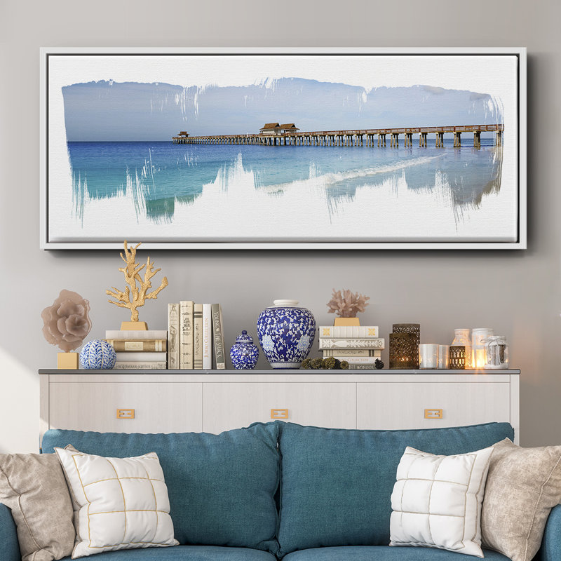 Virginia Beach Pier - toile encadrée, H 20 po x l 50 po