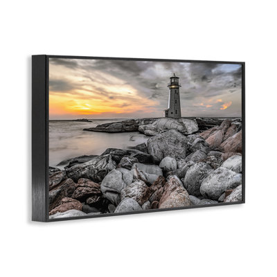 Lighthouse Bay at Sunset Framed Giclee, design by Norm Stelfox