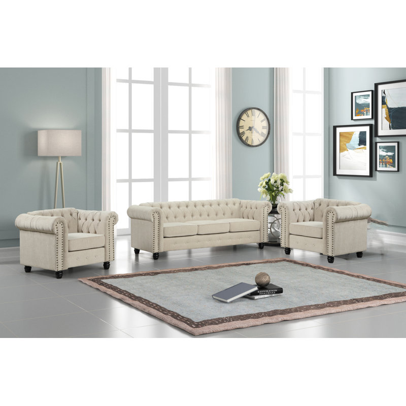 Charlton Home® Beachum 3 Piece Living Room Set & Reviews | Wayfair