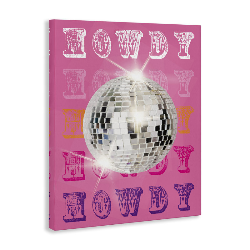 Toile Howdy Retro Disco Ball, design par Susan Arnot, H 20 po x l 16 po