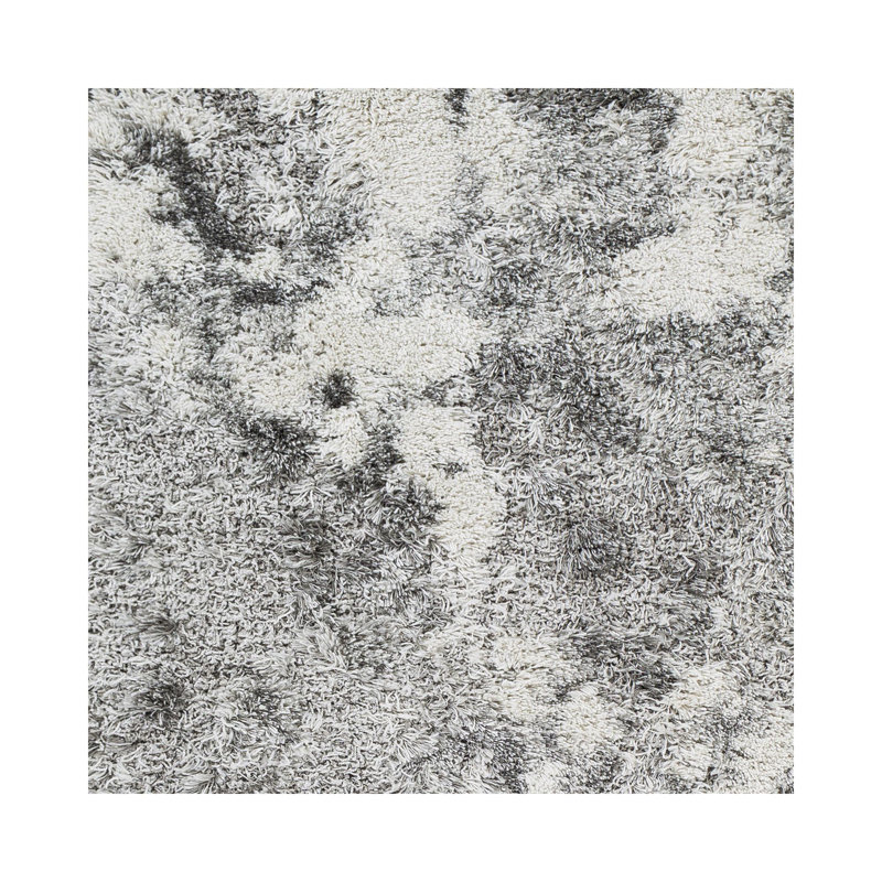 Dittman Machine Woven Abstract Shag Gray Area Rug, Rectangle 8'10" x 12'