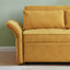Canapé-lit en chenille coulissant en tissu jaune - moderne avec 2 lits réglables pour un lit peu encombrant