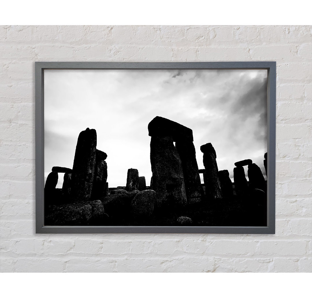 Stonehenge B N W - Einzelner Bilderrahmen Kunstdrucke auf Leinwand