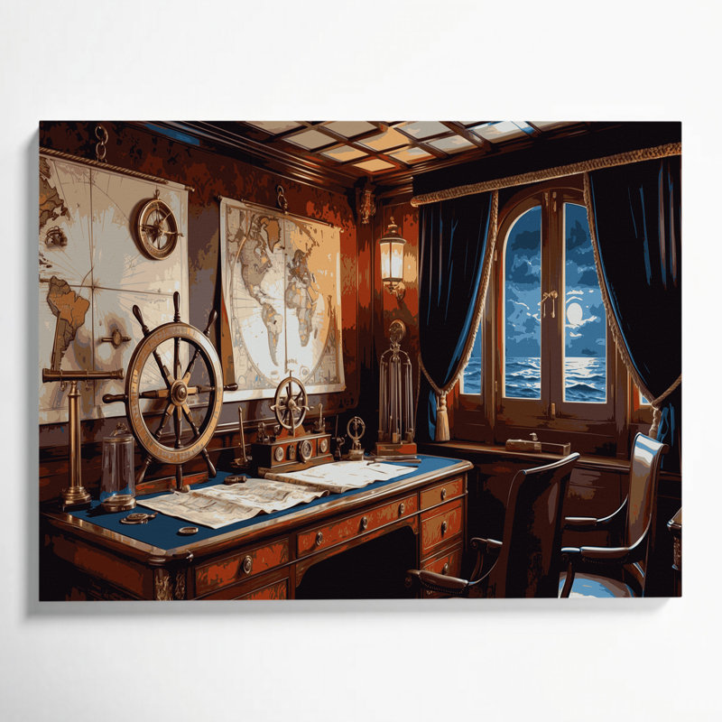 Art mural sur toile noir Coasters Captains Quarters Elite, H 12 po x l 18 po