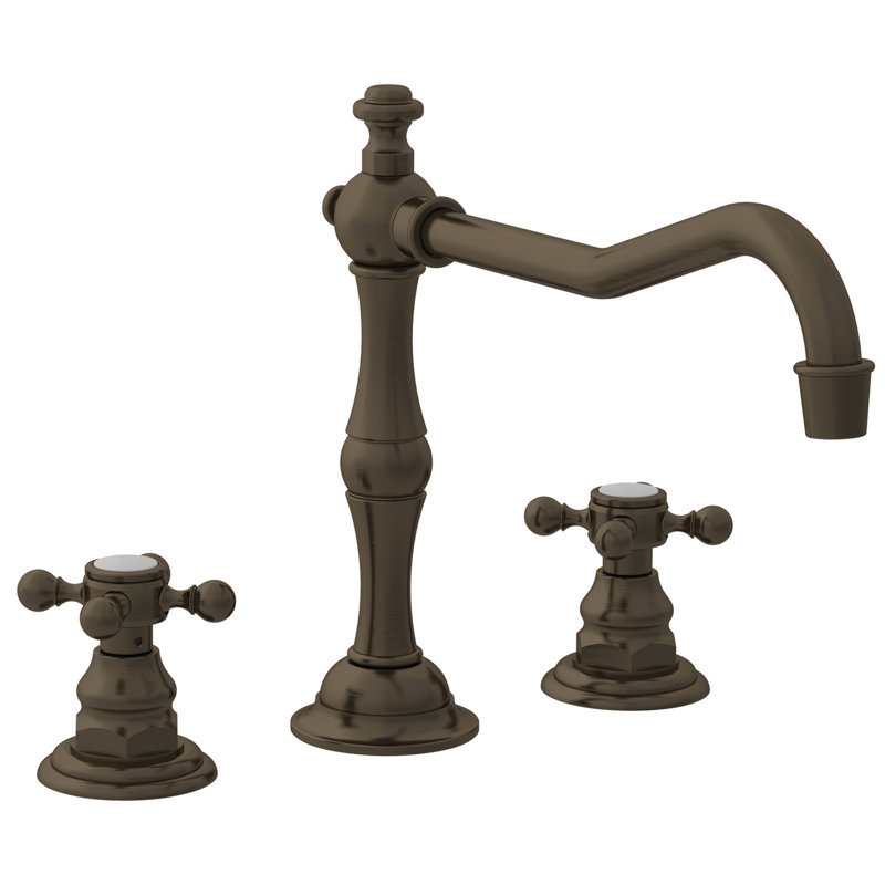 Chesterfield Double Handle Kitchen Faucet, English Bronze, Cross