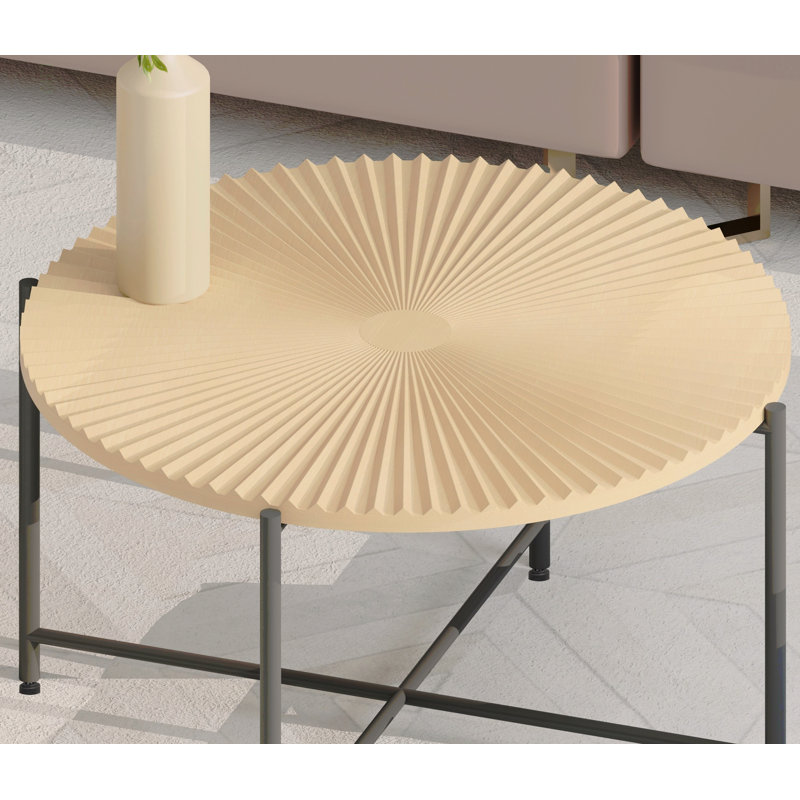 Ensemble de table basse et de table de bout 2 pièces Radial, Noir, Bois de chêne