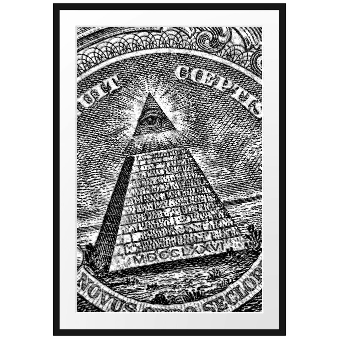 Gerahmtes Poster Illuminaten-Pyramide