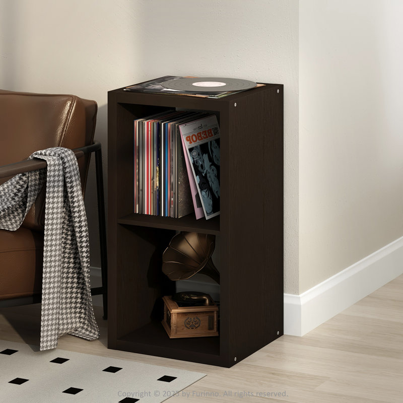 Tanvee 76cm H Media Shelves, Dark Oak