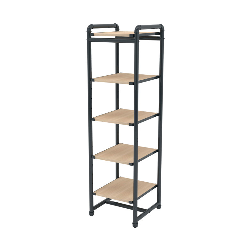 Étagère décorative avec support et étagère, Gris / Chêne