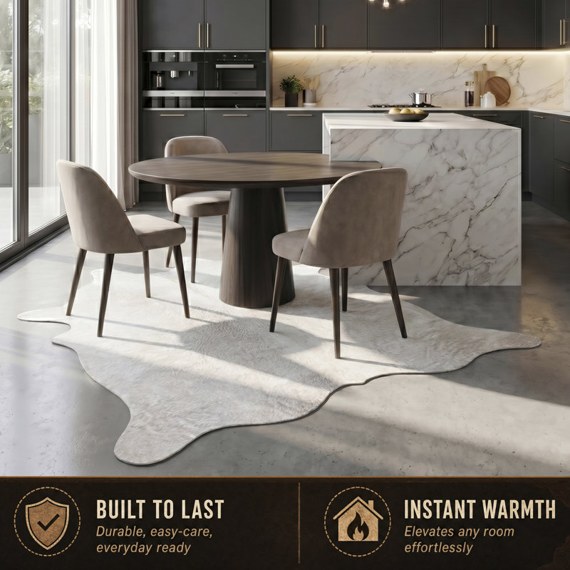 Tapis d'intérieur en cuir de vache 5 pi x 7 pi Plainsboro Performance