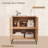 Modern Bathroom Cabinet with Storage, 34" Tall Fluted Arched Wooden Bathroom Storage Cabinet w/Adjustable Shelves-1327468986