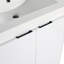 Meuble-lavabo autoportant de 48 po avec lavabo en résine, 2 rangements, 2 armoires murales, système de fermeture en douceur, contreplaqué blanc brillant pour un look d'appoint fonctionnel