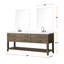 Meuble-lavabo double en chêne gris 80 po X P 22 po D, dessus en marbre de Carrare, ensemble de robinet et Miroirs-118024588