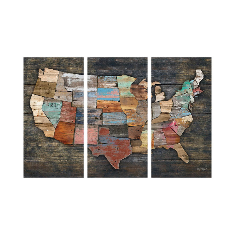 USA Map I by Diego Tirigall - No Frame Gallery-Wrapped Canvas Giclée on Canvas, 101.6cm H x 152.4cm W x 1.91cm D