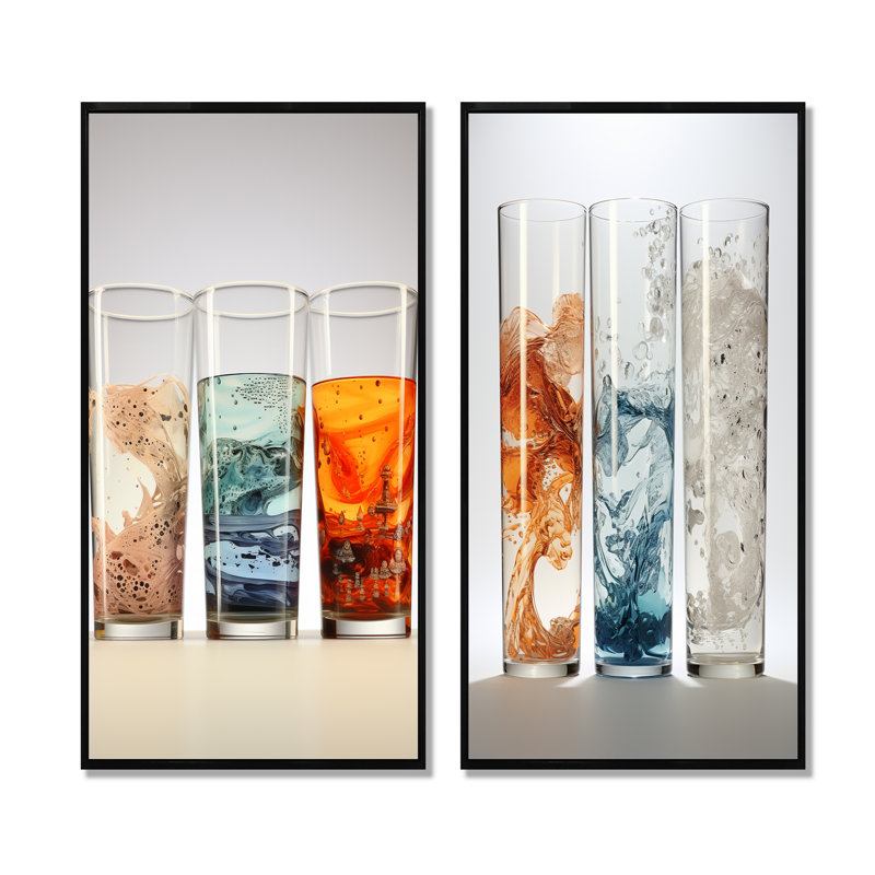 «Beaker Biographie», ensemble de 2 reproductions d'art sur toile, H 28 po x l 25 po, Cadre noir