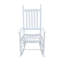 Chaise berçante en bois massif blanc - vous procure une sensation de confort avec un siège et des accoudoirs larges et un dossier à lattes robuste. Facile à assembler. Chaise en bois avec limite de poids de 250 lb, fabriquée en bois franc