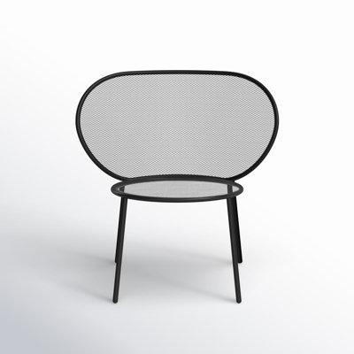 Abberton Powder Coated Steel Outdoor Armless Lounge Chair