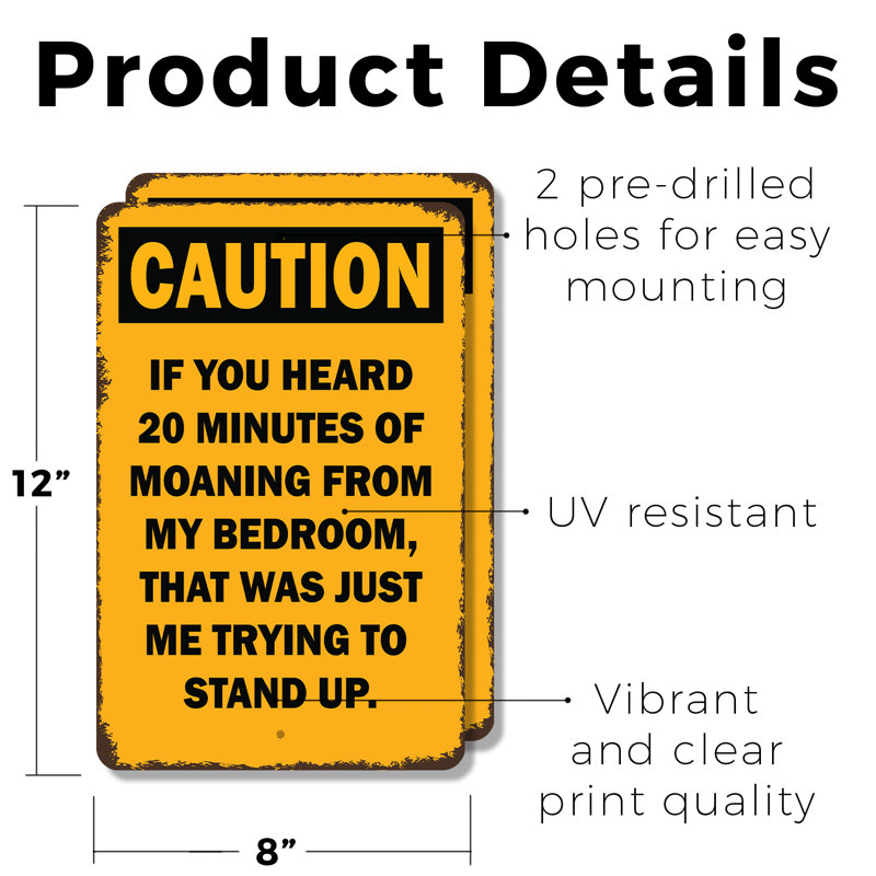 Panneau "Attention" si vous avez entendu 20 minutes (paquet de 2) 8 po x 12 po