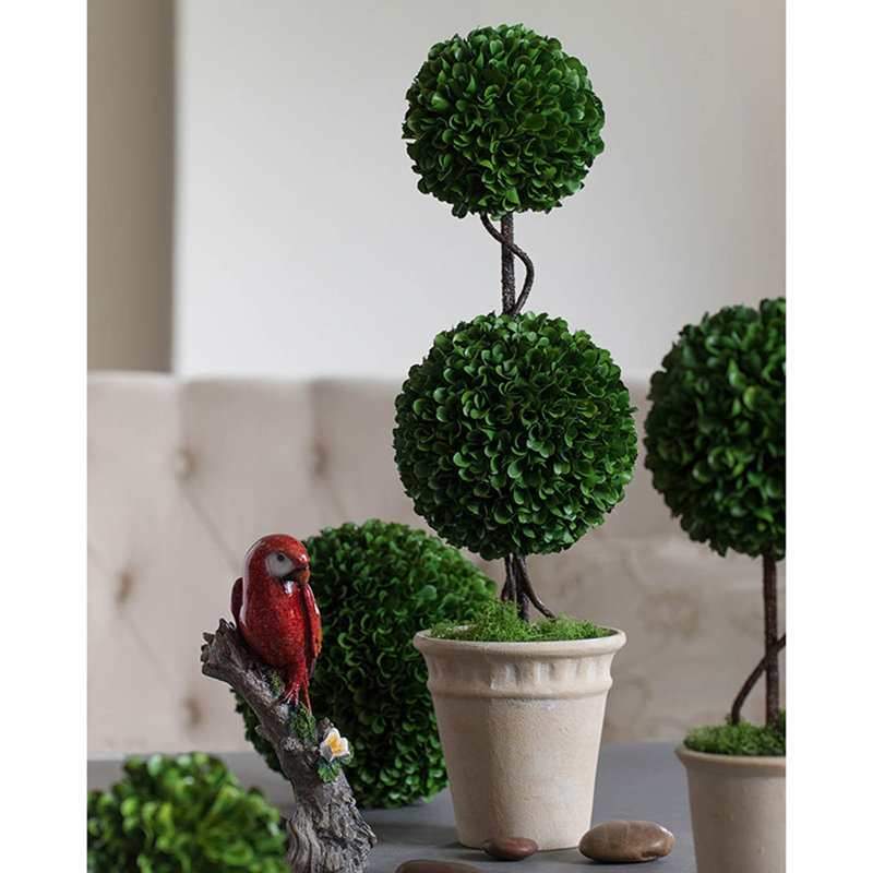 Topiaire sphérique à deux niveaux en pot décoratif