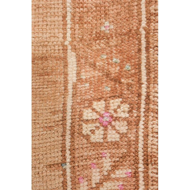 Tapis brun en laine rétro vintage unique de 6 pi 2 po x 11 pi 10 po Vintage Wash