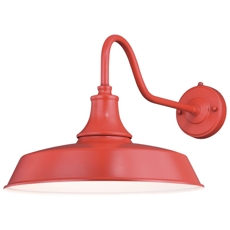 Gunnora Steel Wall Light, 12.25" H x 15" W x 23" D, Red/White