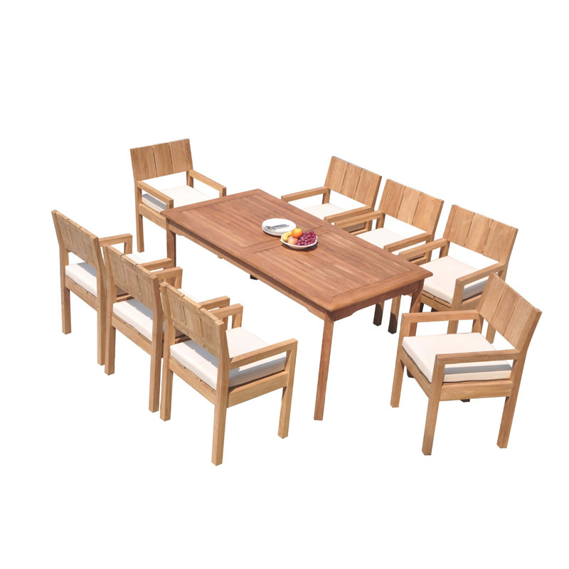 Gaviota Outdoor 7 - Piece Teak Dining Set, 8, 30" H x 71" L x 36" W