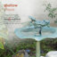 Statue de jardin Lotus Birdbath, 33 po, vert-1043056477-1043056474