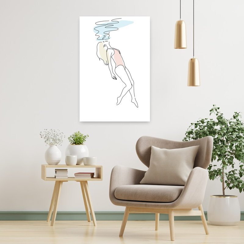 Underwater Ethereal Minimalist Peaceful Ocean Wall Art Print, 91.44cm H x 60.96cm W
