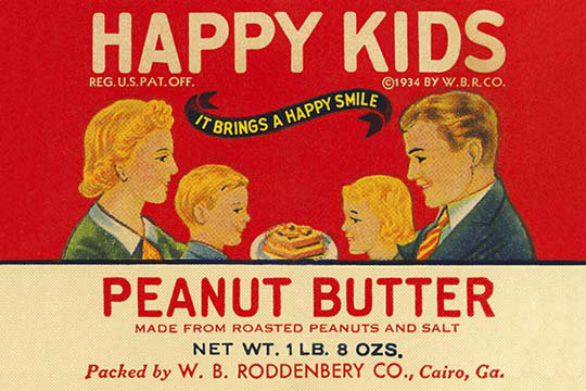 « happy kids à l’arachide », affiche rétro, 24 po x 36 po