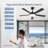  Cissline 52" Black Ceiling Fan with LED Light, Remote & App Control for Medium Room