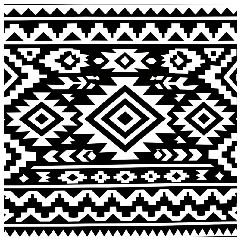 Couvertures à motif aztèque noir et blanc, 60in W x 80in H