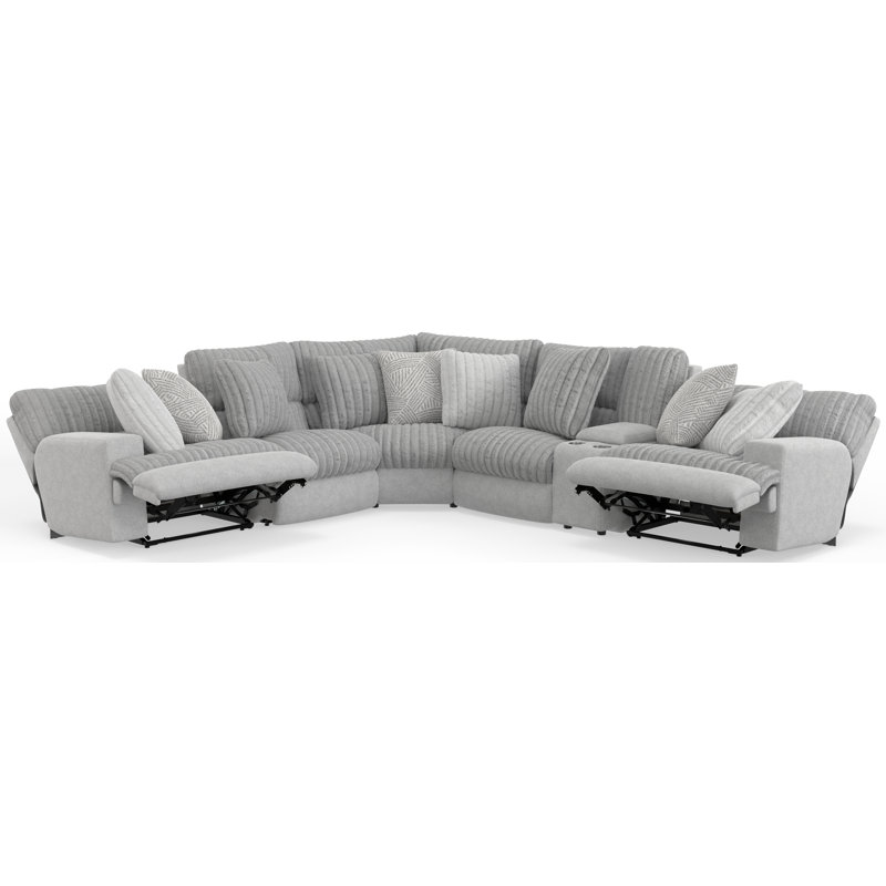 Ziera U-Shaped Upholstered Reclining Modular Sectional with Storage, Manual