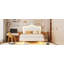 Structure de lit tapissier de taille avec lumières DEL, lit princesse rembourré moderne avec tête de lit couronne-2020412187