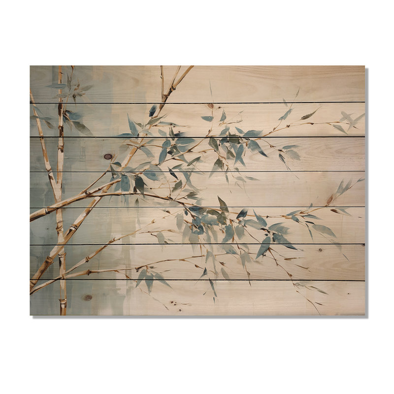 «Green Zen Moment», art mural sur bois de pin naturel, H 24 po x l 32 po