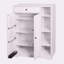 Range-chaussures autoportant avec 2 portes à volets, rangement pour chaussures étroit dans le vestibule avec tablette de rangement réglable et tiroir supérieur, armoire à chaussures moderne et mince