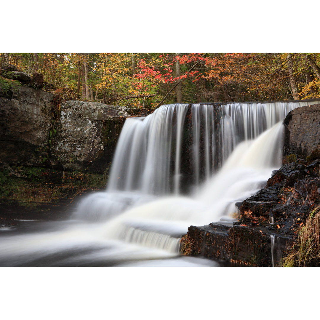 Falls And Autum von Tongshan - Kunstdrucke auf Leinwand ohne Rahmen