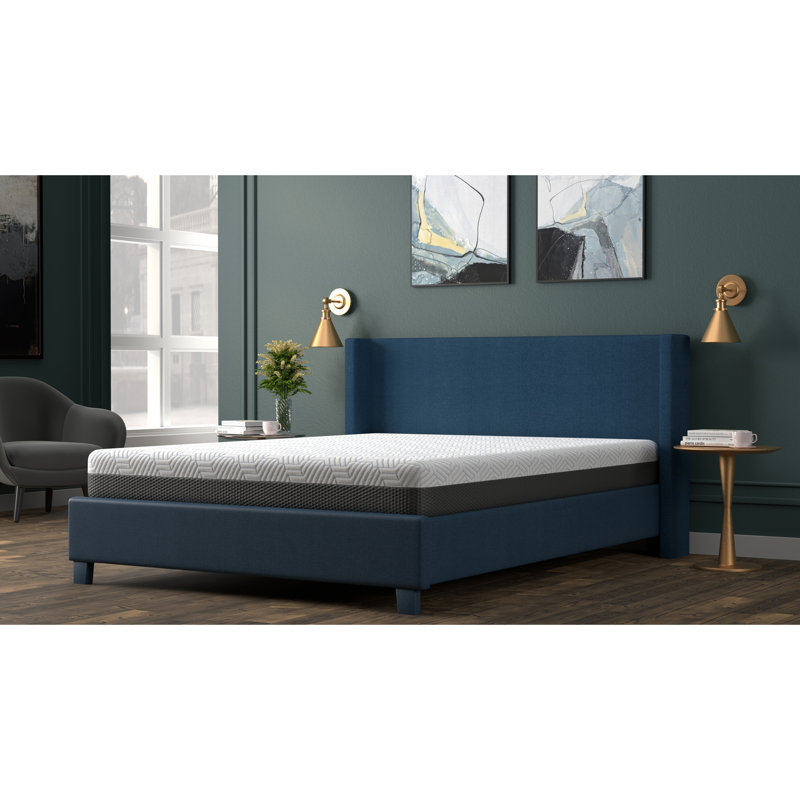 Matelas simple de 8 pouces avec fonction de refroidissement et housse à changement de phase, mousse à mémoire de forme I-Gel ventilée de 1 po, base de 3 po et 4 po, fonction de construction en mousse blanche et grise, couche, noyau, densité