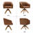 Faux Leather Upholstered Swivel Office Task Chair, Home Desk Chair  With Solid Wood Base